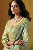 Green Silk Saree Woven Zari Embroidered Border with Readymade Blouse