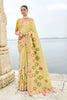 Pistachio Green Embroidered Organza Silk Saree Designer Lace Border