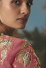 White Pink Embroidered Saree with Zari Border Designer Saree