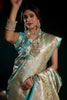 Sea Green Kanjivaram Silk Saree Gold Zari Traditional Wedding Saree