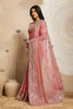 Pink Embroidered Organza Saree Floral Handwork Designer Blouse