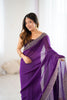 Elegant Purple Georgette Saree with Heavy Embellished Border