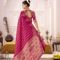 Rani Pink Banarasi Silk Saree with Rich Gold Zari Traditional Saree