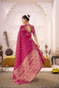 Rani Pink Banarasi Silk Saree with Rich Gold Zari Traditional Saree