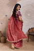 Maroon Silk Saree Golden Zari Embroidery Border Matching Blouse