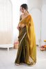 Olive Green Organza Silk Saree Designer Silver Lace Border Matching Blouse
