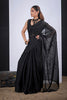 Black Organza Saree with Floral Embroidery Designer Saree