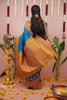 Royal Blue Silk Saree Mustard Gold Woven Border Traditional Design