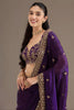 Royal Purple Silk Saree with Heavy Zari Embroidered Border Designer Blouse