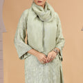 Elegant Green Satin Silk Embroidered Salwar Suit with Matching Dupatta