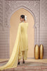 Beautiful Yellow Satin Silk Embroidered Salwar Suit with Matching Dupatta