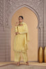 Beautiful Yellow Satin Silk Embroidered Salwar Suit with Matching Dupatta