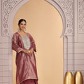 Elegant Magenta Satin Silk Embroidered Kurti for Festive and Wedding Wear