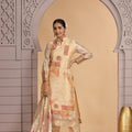 Delicate Gold Organza Printed Readymade Salwar Suit with Dupatta for Women
