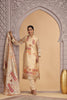 Delicate Gold Organza Printed Readymade Salwar Suit with Dupatta for Women
