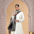 Beautiful Off White Chiffon Readymade Salwar Suit with Printed Dupatta for Women