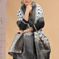 Glorious Black Chiffon Readymade Salwar Suit with Printed Dupatta for Women
