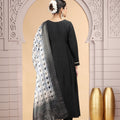 Glorious Black Chiffon Readymade Salwar Suit with Printed Dupatta for Women