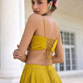 Elegant Mustard Yellow Vichitra Silk Readymade Lehenga Choli with Soft Net Dupatta
