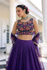 Stylish Purple Vichitra Silk Readymade Lehenga Choli with Soft Net Dupatta