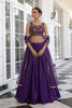 Stylish Purple Vichitra Silk Readymade Lehenga Choli with Soft Net Dupatta