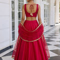 Stunning Rani Pink Vichitra Silk Readymade Lehenga Choli with Soft Net Dupatta