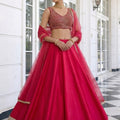 Stunning Rani Pink Vichitra Silk Readymade Lehenga Choli with Soft Net Dupatta