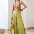 Wonderful Pista Green Readymade Waistcoat Palazzo Set for Party Wear