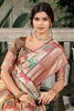 Elegant Beige Banarasi Silk Saree Wedding Festive Wear