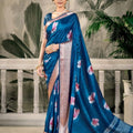 Royal Blue Banarasi Silk Saree for Wedding Festive Wear