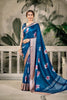 Royal Blue Banarasi Silk Saree for Wedding Festive Wear