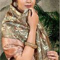 Elegant Brown Banarasi Silk Saree Wedding Festive Wear