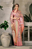 Stylish Pink Banarasi Silk Saree with Geometric Weaving  for Wedding 