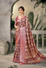 Maroon Banarasi Silk Saree with Golden Floral Weaving  for Wedding Festive Wear