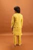 Charming Mustard Yellow Viscose Silk Embroidered Kurta Set with Floral Nehru Jacket