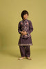 Lovely Purple Viscose Silk Embroidered Kurta Set with Floral Nehru Jacket