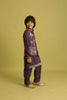 Lovely Purple Viscose Silk Embroidered Kurta Set with Floral Nehru Jacket