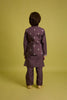 Lovely Purple Viscose Silk Embroidered Kurta Set with Floral Nehru Jacket