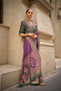 Designer Purple Banarasi Silk Saree with Green Blouse Festive Occasions