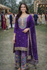 Stunning Purple Chinon Silk Embroidered Palazzo Suit with Dupatta