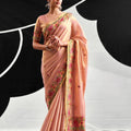 Premium Peach Viscose Saree Embroidery Border for Women