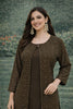 Graceful Dark Olive Green Embroidered Georgette Kurti Pant Set with Jacket