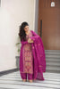 Stylish Magenta Chinon Embroidered Readymade Salwar Suit with Dupatta for Women