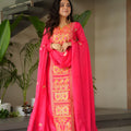 Elegant Rani Pink Chinon Embroidered Readymade Salwar Suit with Dupatta for Women