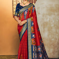 Traditional Red Soft Silk Saree Rich Zari Woven Border for Women 