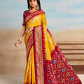 Amazing Mustard Yellow Soft Silk Saree with Rich Zari Woven Border for Women