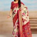 Luxury Off White Soft Silk Saree with Rich Zari Woven Border for Women