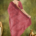 Elegant Wine Woven Designer Saree with Matching Blouse