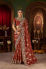 Maroon Silk Bridal Saree with Heavy Gold Zari Embroidery Designer Blouse