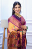 Rani Pink Kanjivaram Silk Saree with Gold Zari Border Butti Work